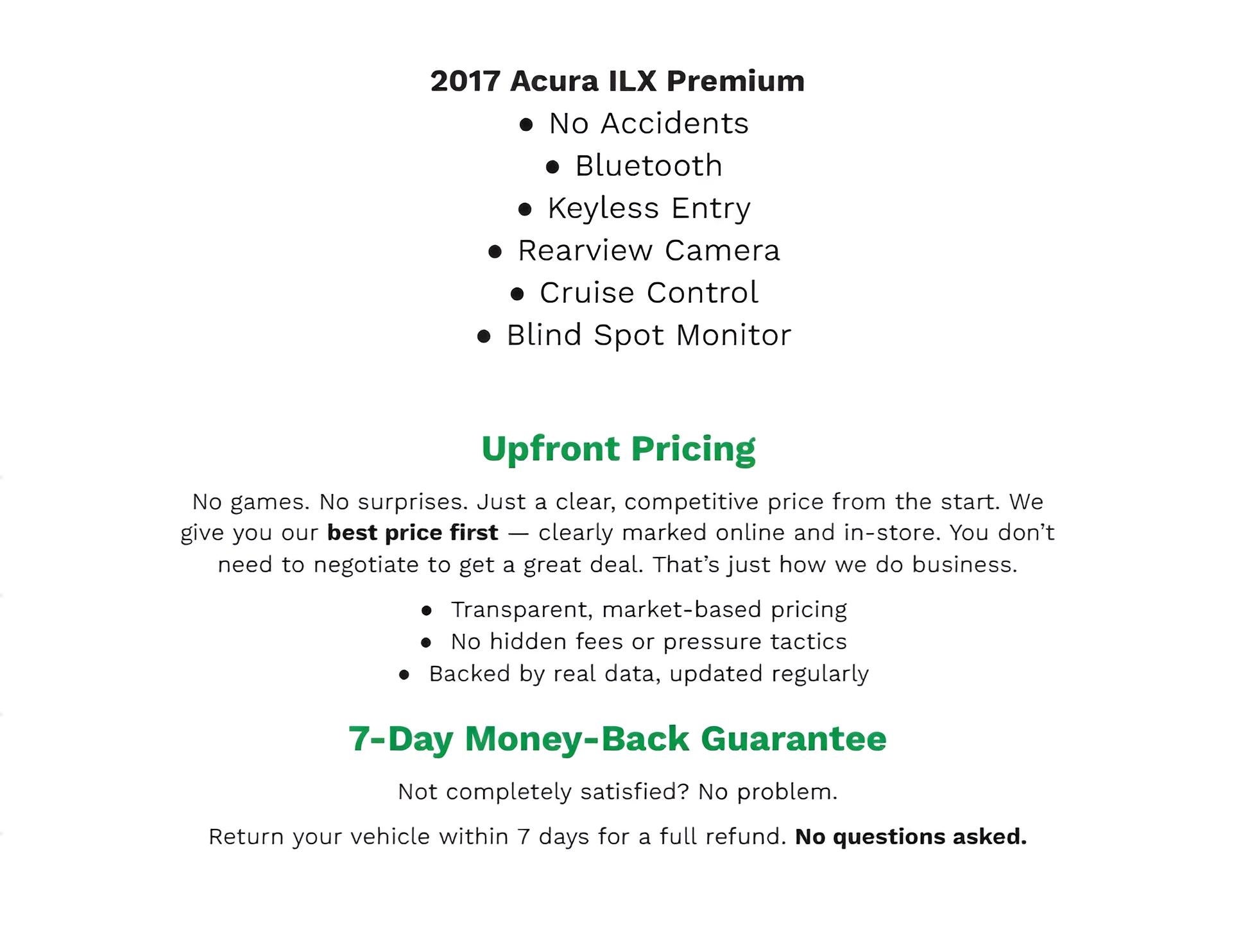 2017 Acura ILX Sedan w/Premium Pkg