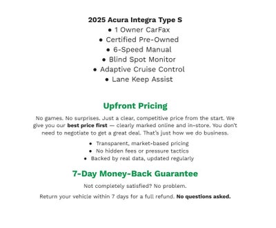 2025 Acura Integra Type S Manual