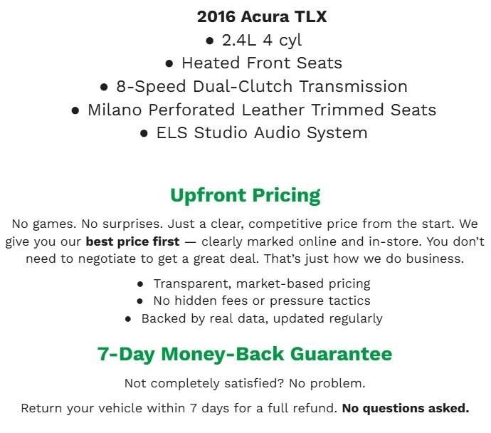 2016 Acura TLX 4dr Sdn FWD Tech