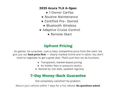 2025 Acura TLX SH-AWD w/A-Spec Package