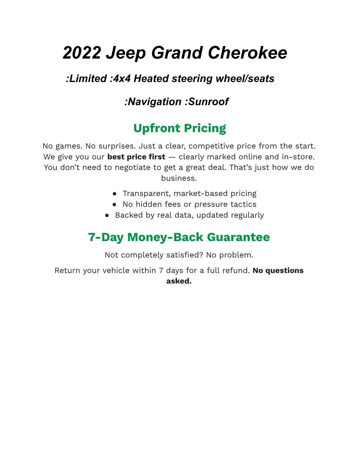 2022 Jeep Grand Cherokee L Limited 4x4