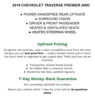 2019 Chevrolet Traverse AWD 4dr Premier w/1LZ