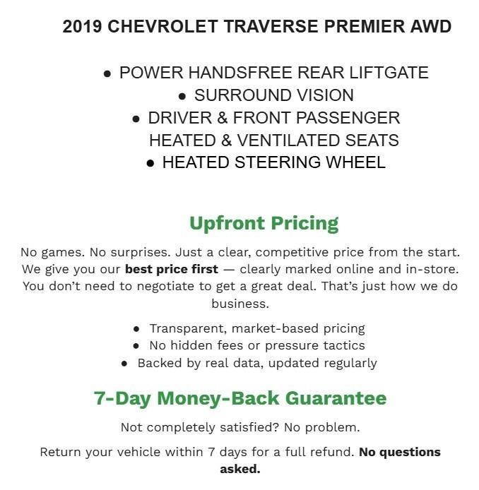 2019 Chevrolet Traverse AWD 4dr Premier w/1LZ