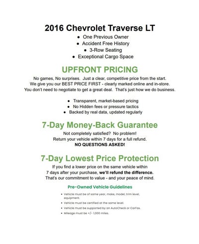 2016 Chevrolet Traverse FWD 4dr LT w/1LT