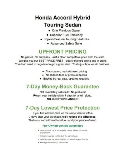 2020 Honda Accord Hybrid Touring Sedan