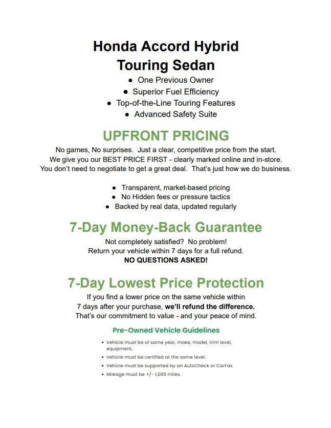 2020 Honda Accord Hybrid Touring Sedan