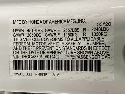 2020 Honda Accord Hybrid Touring Sedan