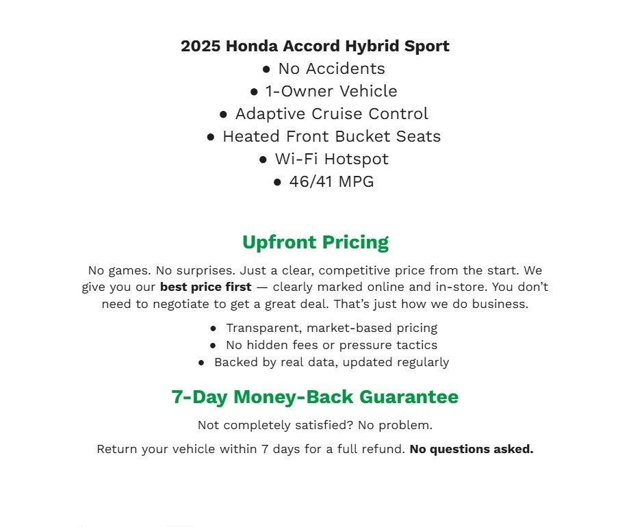 2025 Honda Accord Hybrid Sport Sedan