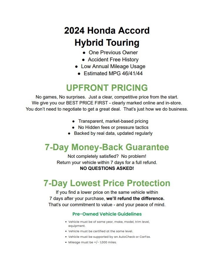 2024 Honda Accord Hybrid Touring Sedan
