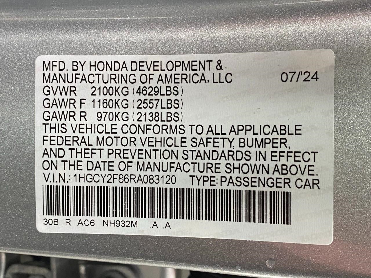2024 Honda Accord Hybrid Touring Sedan