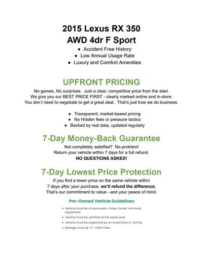 2015 Lexus RX 350 AWD 4dr F Sport