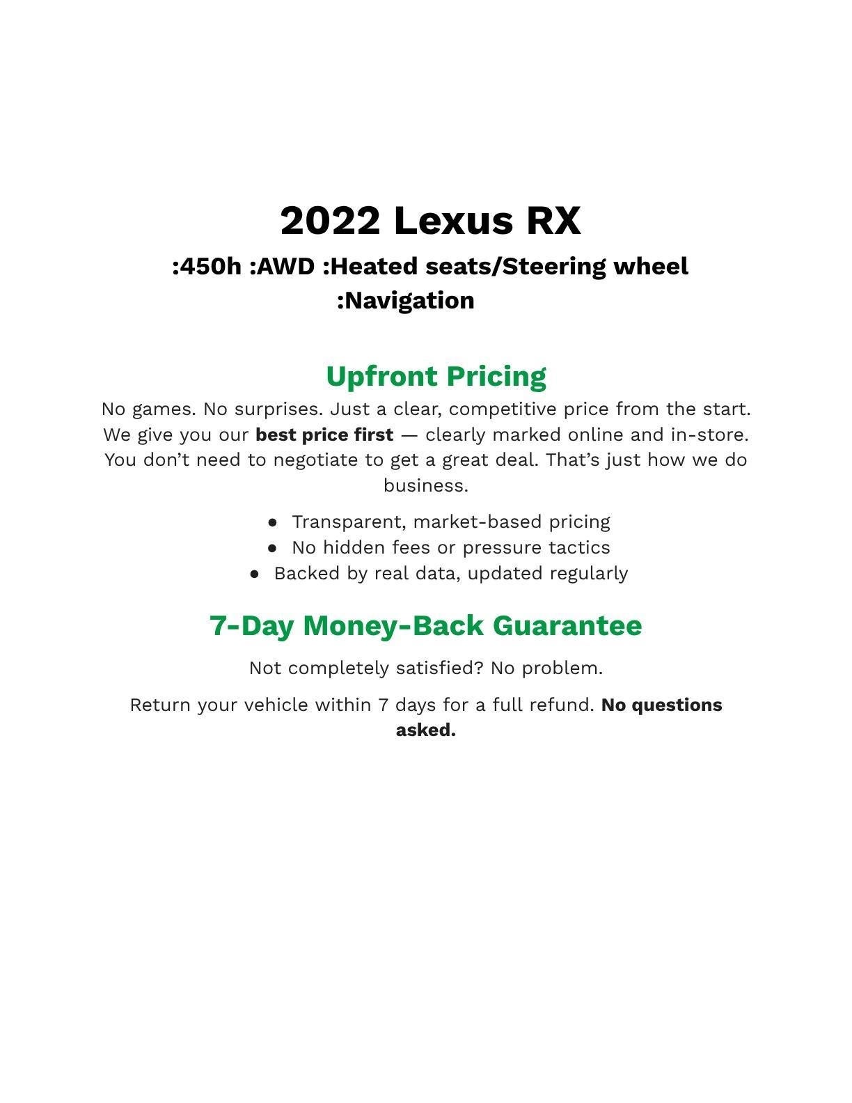 2022 Lexus RX RX 450h AWD