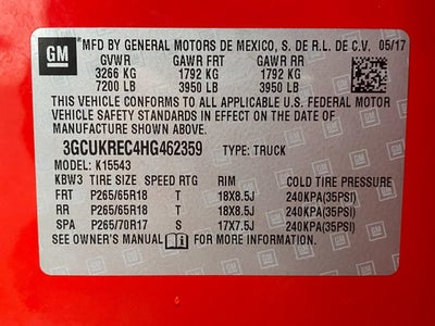 2017 Chevrolet SILVERADO 1500 CREW CAB PICKUP - SHORT BED