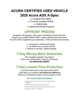 2025 Acura ADX AWD w/A-Spec Package