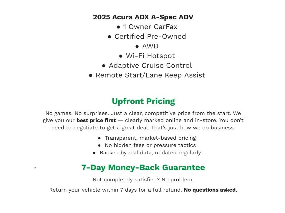 2025 Acura ADX AWD w/A-Spec Advance Package