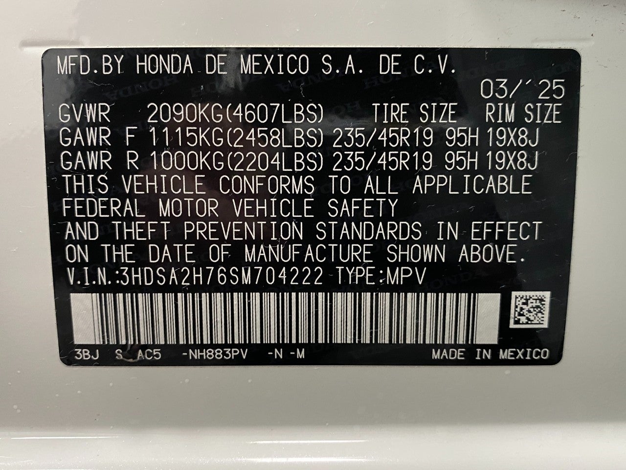 2025 Acura ADX AWD w/A-Spec Advance Package