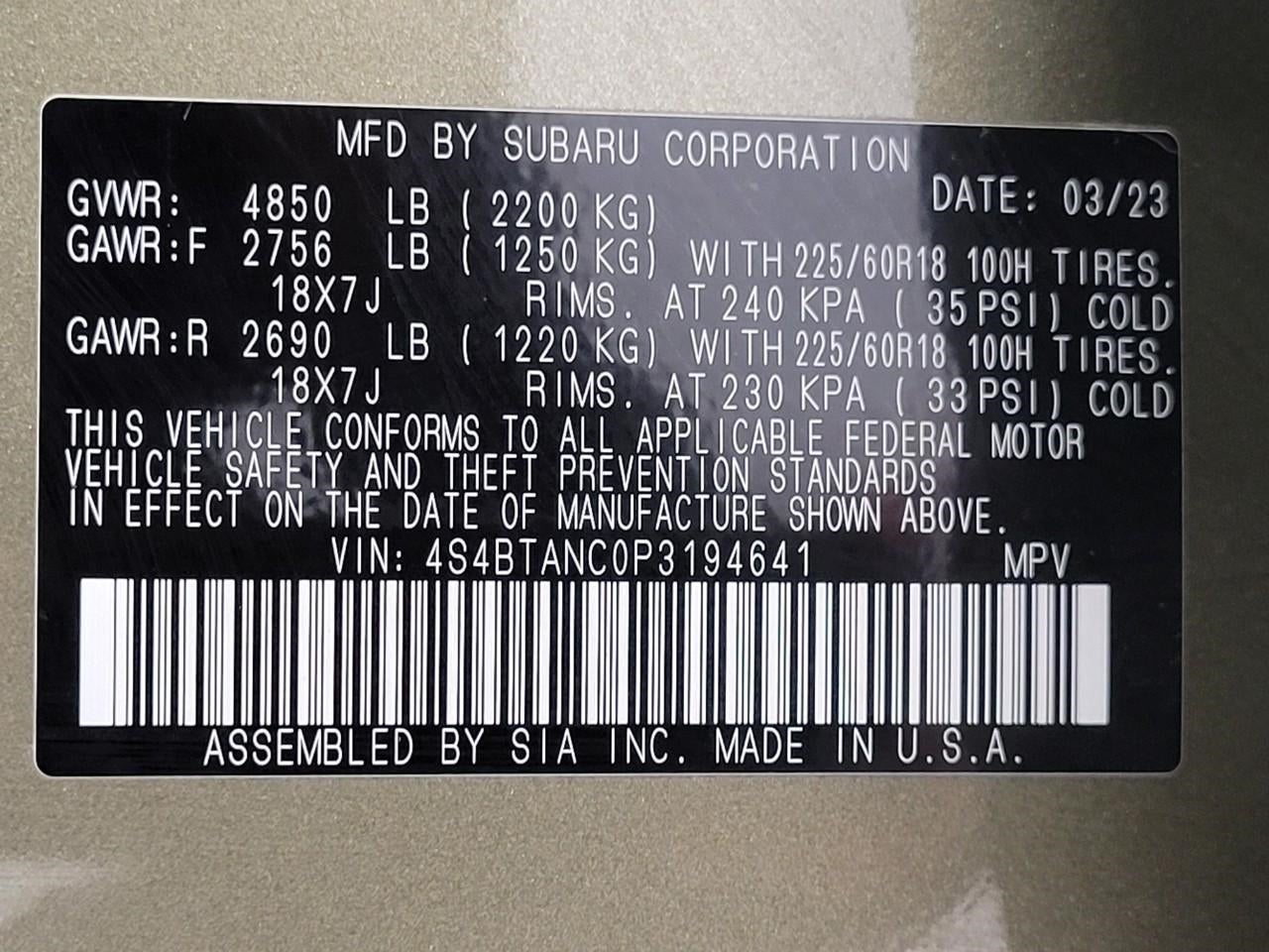 2023 Subaru Outback Limited CVT