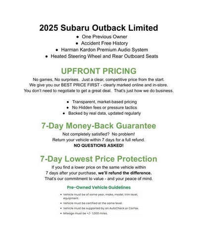 2025 Subaru Outback Limited AWD