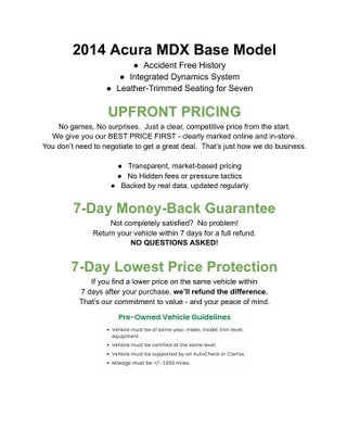 2014 Acura MDX FWD 4dr