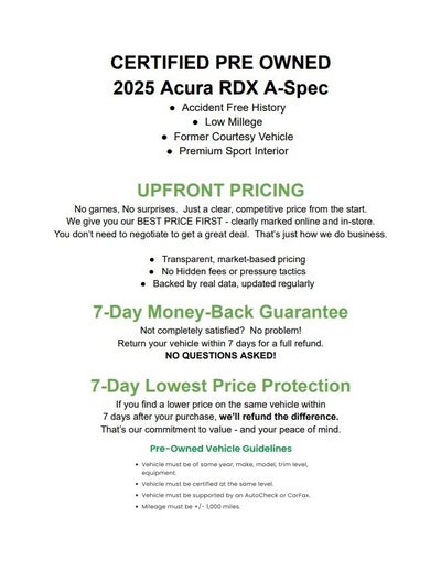 2025 Acura RDX SH-AWD w/A-Spec Package