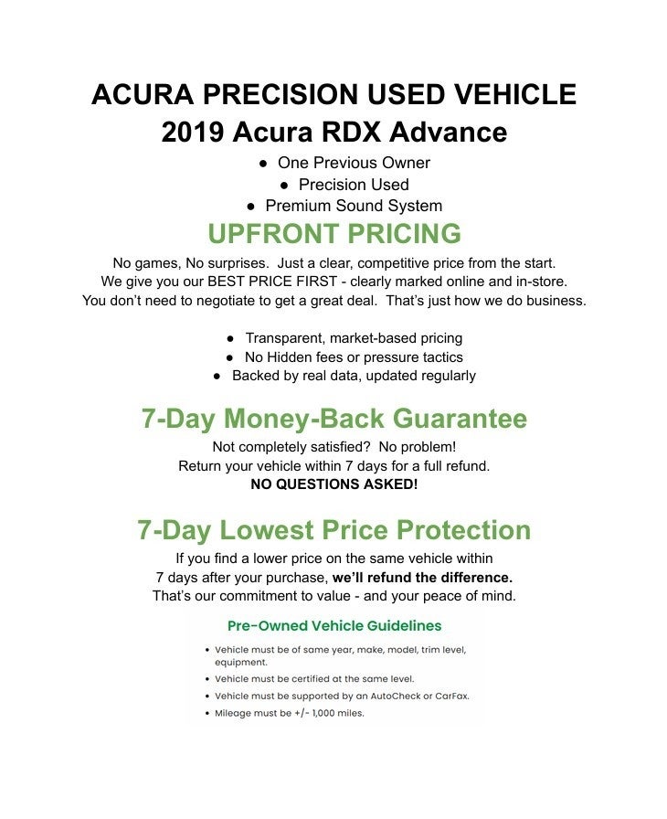 2019 Acura RDX AWD w/Advance Pkg