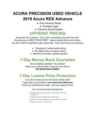 2019 Acura RDX AWD w/Advance Pkg