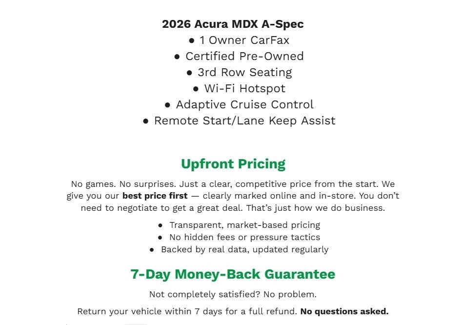 2026 Acura MDX SH-AWD w/A-Spec Package