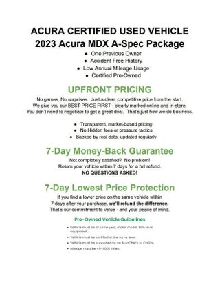 2023 Acura MDX SH-AWD w/A-Spec Package