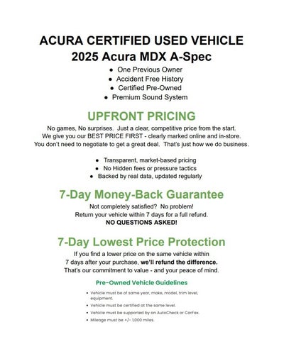 2025 Acura MDX SH-AWD w/A-Spec Package