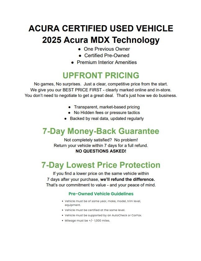 2025 Acura MDX SH-AWD w/Technology Package