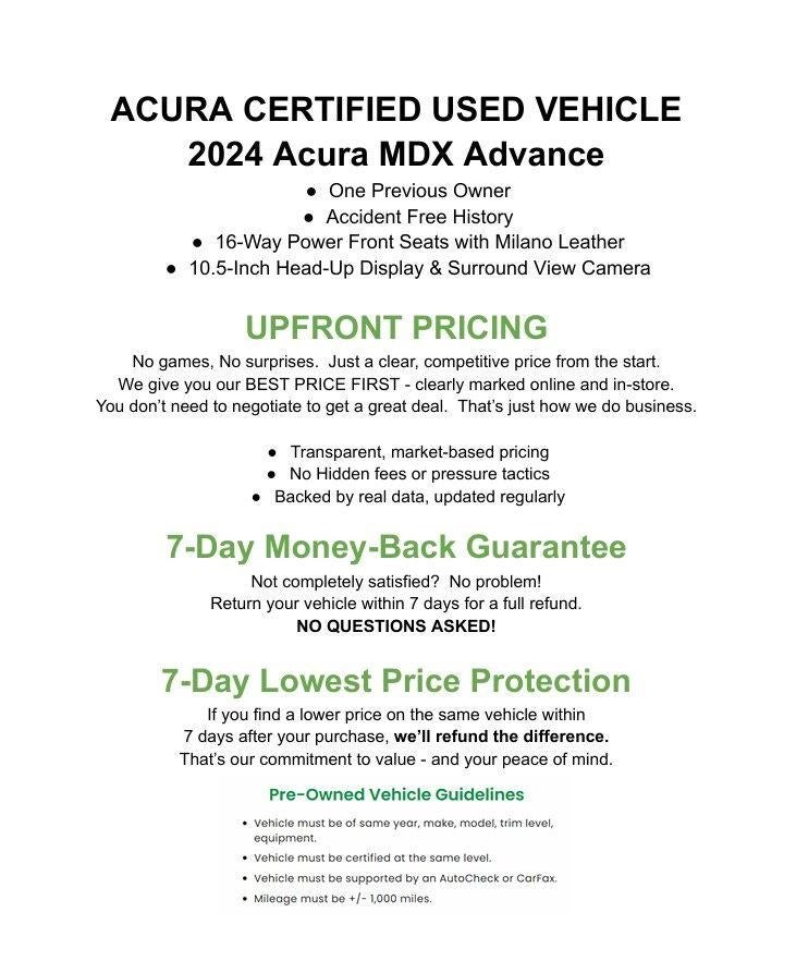 2024 Acura MDX SH-AWD w/Advance Package