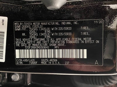 2021 Toyota Highlander Platinum AWD