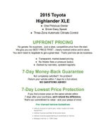 2015 Toyota Highlander AWD 4dr V6 XLE