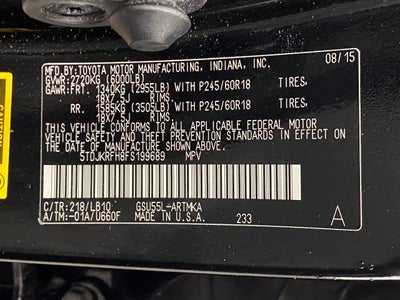 2015 Toyota Highlander AWD 4dr V6 XLE