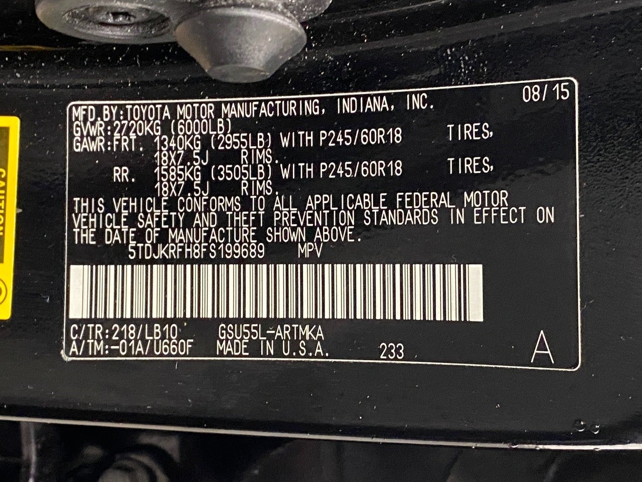 2015 Toyota Highlander AWD 4dr V6 XLE