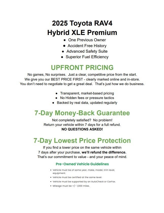 2025 Toyota RAV4 Hybrid XLE Premium AWD